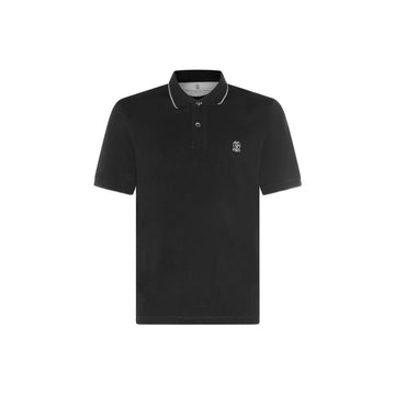 BRUNELLO CUCINELLI Polo-T-Shirt mit gesticktem Logo schwarz 160288860 [P]