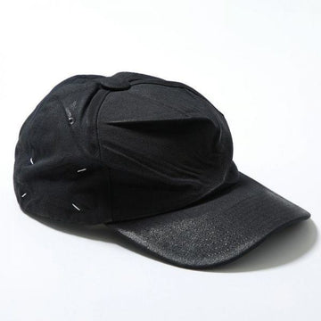 MAISON MARGIELA Schwarze beschichtete Baumwollcap 156891261 [P]