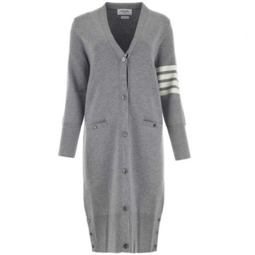 Thom Browne Wool Milano Stitch 4-Bar V-Neck Long Cardigan 152947383 [P]