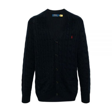POLO RALPH LAUREN V-Ausschnitt Cardigan mit Pferdestickerei in Blau 710890548 004 160298979 [P]