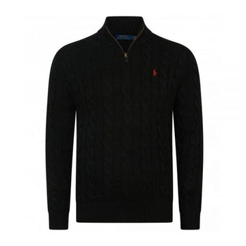 Polo Ralph Lauren Cable Half-Zip Knit with Pony Embroidery Black 710810841 006 160298982 [P]