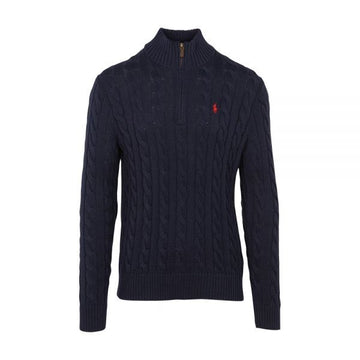 Polo Ralph Lauren Pony Embroidery Cable Half Zip Knit Blue 160298983 [P]