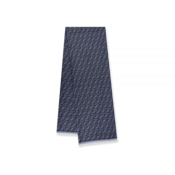 Fendi Jacquard Wool Muffler Denim Blue 160299018 [P]