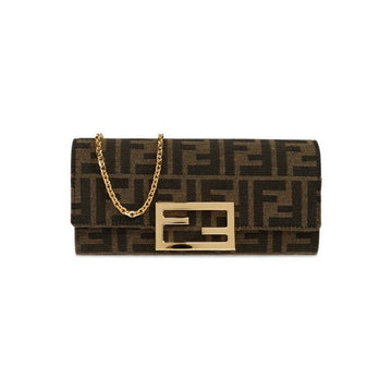 FENDI 26SS FF Stoff Ketten Geldbörse Schulter- & Crossbody-Tasche Braun 8M0365 A98P F0A6E 160299019 [P]