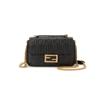 Fendi Baguette Medium Chain Bag Black 160299023 [P]