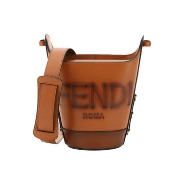 Fendi Logo Embossed Bucket Bag Brown 160299030 [P]