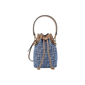 Fendi Montrezzo FF Logo Mini Denim Bucket Bag Blue 160299035 [P]