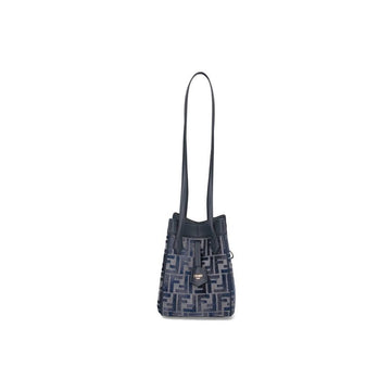 Fendi Mini FF Jacquard Bucket Bag Dark Blue 160299044 [P]