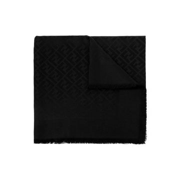 Fendi Wool Silk Blend Scarf Black 160299049 [P]