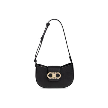 Salvatore Ferragamo Gancini Logo Gabrielle Shoulder Bag Black 22-0947 0785940 160299087 [P]