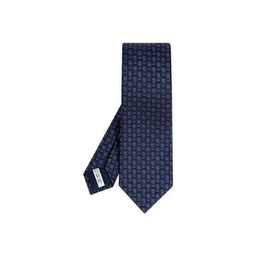 Salvatore Ferragamo Monogram Jacquard Silk Tie Blue 35-1184 0776594 160299093 [P]