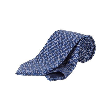 SALVATORE FERRAGAMO シルク ネクタイ ブルーマリン 35-1204 0778440 160299102 [P]
