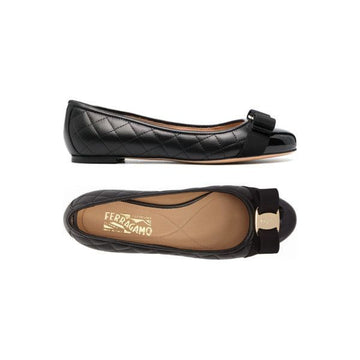 Salvatore Ferragamo Quilted Flat Shoes Black 0672100 160299110 [P]