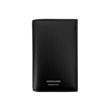Salvatore Ferragamo Silver Logo Credit Card Wallet Black 66-1332 0770104 160299119 [P]