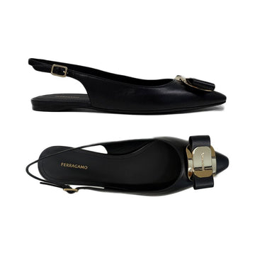 Salvatore Ferragamo ZELMY Buckle Flat Slingback Mule Black 0790605 160299121 [P]