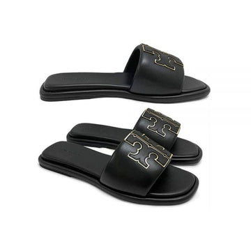 Tory Burch Double T Slide Mule Slippers Black 79985 013 160299156 [P]
