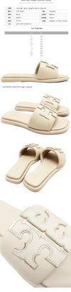TORY BURCH 26SS Double T Slide Mule Slipper Beige 79985 200 160299157 [P]