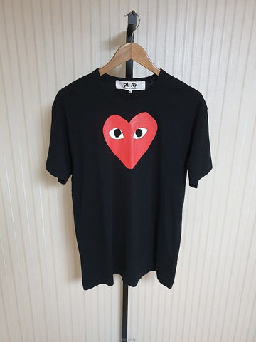 Comme Des Garcons Black Red Big Heart Short Sleeve T-Shirt XL 160299227 [P]