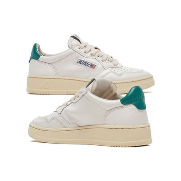 AUTRY Women's Medalist Low Top Sneakers White Teal Tab AULW LL44 160299278 [P]