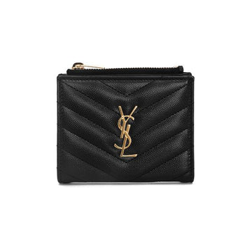 Saint Laurent Cassandra Monogram Matelassé Gold Zipper Wallet 160306523 [P]