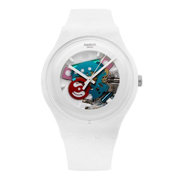 Swatch NEW GENT LACQUERED WHITE LACQUERED Men's Urethane Watch 160309722 [P]
