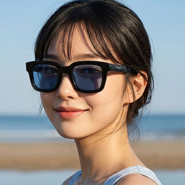 SALVATORE FERRAGAMO Sonnenbrille SF1064SCP 001 quadratisch mit Hornrahmen in Blau 160314649 [P]
