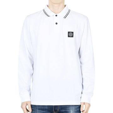 STONE ISLAND Kompass-Logo-Patch Baumwolle PK Langarmshirt (Weiß) K1S15 22002SL S0018 V1001 129250984 [P]