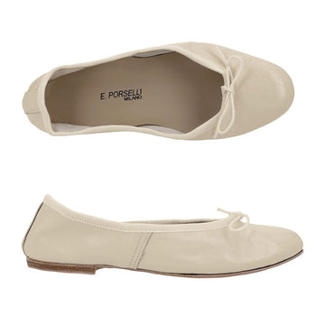 Porselli Leather Flat Shoes 95 Beige 160316233 [P]