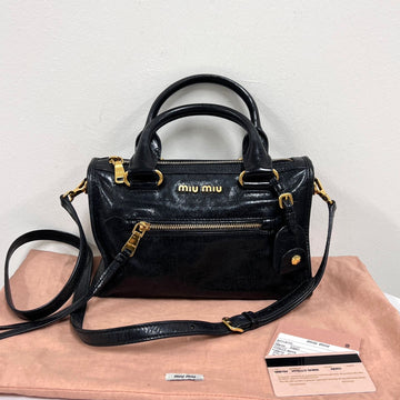 MIU MIU モーターバッグ トートバッグ & クロスバッグ ブラック (5BB104) 160322225 [P]