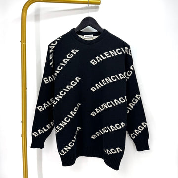 Balenciaga Multi-Logo Long Sleeve Knit Black (555273) 160322277 [P]