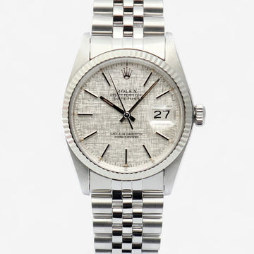 Rolex Datejust 36 Steel Original Champagne Linen Dial Men's Vintage Watch 16014 160324762 [P]