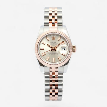 Rolex Datejust 26 Pink Gold & Silver Dial Women's Watch 2008 160325075 [P]