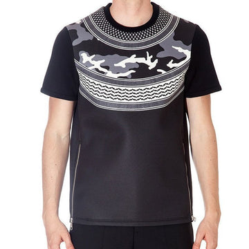 Neil Barrett Neoprene Camouflage Side Zipper T-Shirt 160321024 [P]