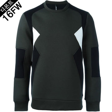 Neil Barrett Embroidered Color Block Sweatshirt (Khaki) BJS159V B525C 1304 160318503 [P]