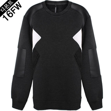 NEIL BARRETT Neopren Stepp-Embossed Leder Sweatshirt 160318490 [P]