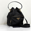Prada Triangle Logo Nylon Bucket Bag Large Black 160326934 [P]
