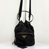 Prada Triangle Logo Nylon Bucket Bag Large Black 160326934 [P]