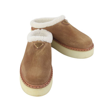 PRADA Shearling Wildleder Plattform Sandalen Größe 38 37734-2 160326940 [P]