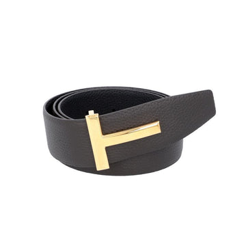 Tom Ford Gold Tone T Logo Buckle Reversible Belt 160314803 [P]