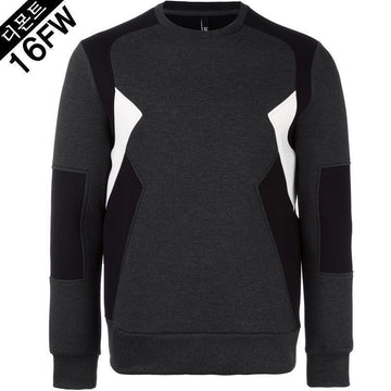 Neil Barrett Neoprene Embossed Colorblock Sweatshirt (Charcoal) BJS159V B525C 1424 160318478 [P]