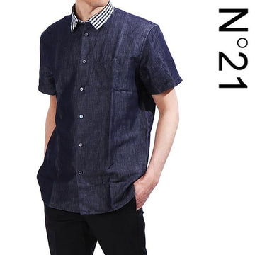 NO. 21 Karierte Denim-Hemd 160328324 [P]