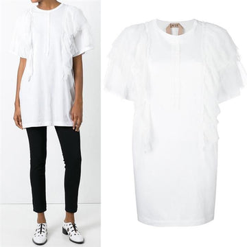 No. 21 Long T-shirt with Lace Detail 160328333 [P]
