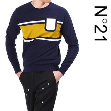 NO. 21 Pocket Knit mit gelbem Rand A015 7077 6728 160328449 [P]