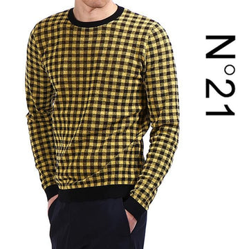 NO. 21 Langarm Karo-Strickpullover 160328485 [P]