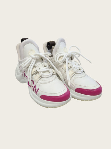 Louis Vuitton White Pink Logo Archlight Sneakers 160329982 [P]
