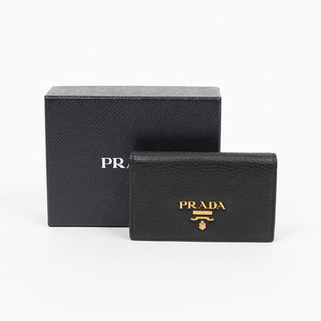 PRADA Kalbsleder Grain Klappkartenetui Schwarz 159887295 [P]