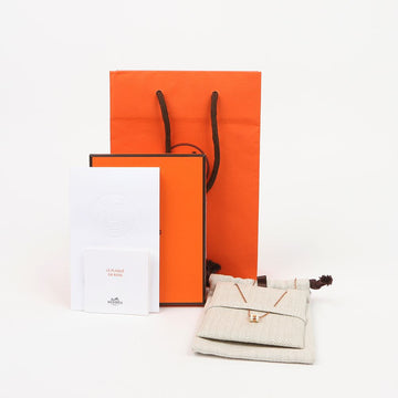 Hermes Mini Pop H Ash Pendant Rose Gold Blanc Necklace 159887378 [P]