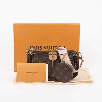 LOUIS VUITTON Multi-Pochette Accessories Monogram Canvas Crossbody Bag Rose Claire 160101193 [P]