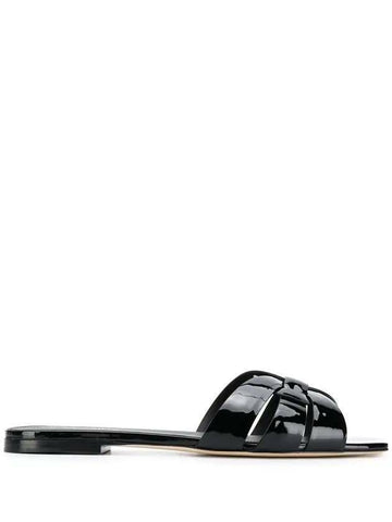 SAINT LAURENT トリビュート フラット ミュール パテント レザー 133033079 [P]