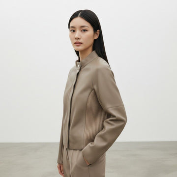 HERMES エトフ ライダースショートジャケット 38 37741-4 160333133 [P]